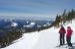 4. Turning to our right we see some of Mt. Cain's finest ski patrollers. The road behind them is the easiest way down from the upper T-bar.