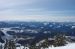 7. This snow scene shows areas in white that where blocks of  trees have been harvested in the recent past. Most of these areas have been replanted. We can see the end of one of the Klaklakama Lakes in the center left of this picture.