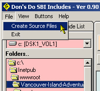 Button menu in Don's Do SBI Includes