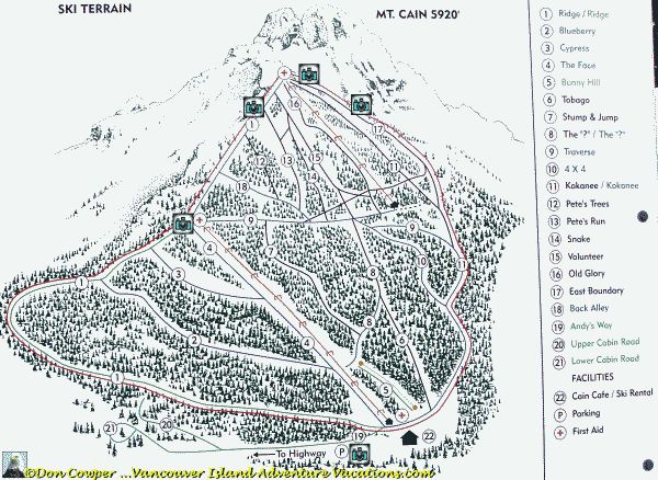 Interactive Trail Map - Mt. Cain, Vancouver Island