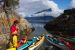 7. After a hearty camp breakfast we are all ready to go kayaking. One of our tour guides checks over the ocean kayaks before we start out.