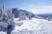 5. This shot looks back along the trail that we hiked up to get to this peak. The main peak of Mt. Washington is shown in the left center of the picture. The red boundary sign with snow piled up around it looks like a snowman from this angle. A great snow scene.